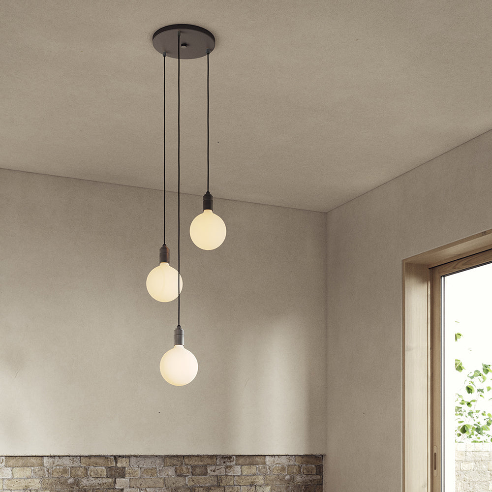 SMALL CANOPY 3 PENDANTS BLACK/GRAPHITE