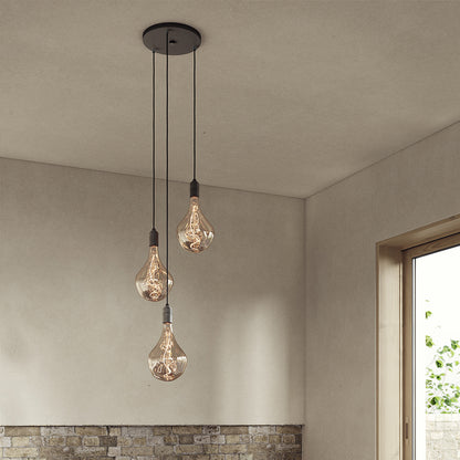 SMALL CANOPY 3 PENDANTS BLACK/GRAPHITE