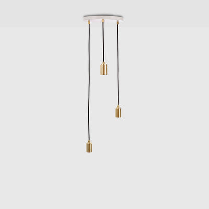 SMALL CANOPY 3 PENDANTS WHITE/BRASS