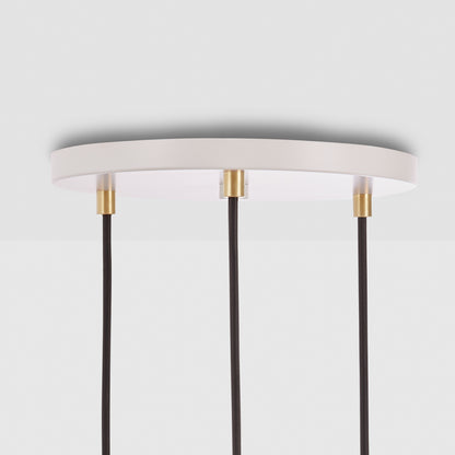 SMALL CANOPY 3 PENDANTS WHITE/BRASS